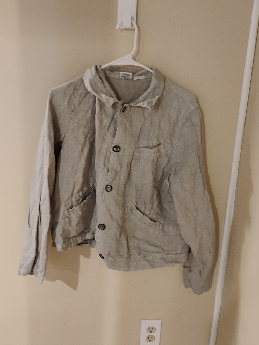 CP Shades Women's Irish Linen Lightweight Buttoned Jacket Sz M